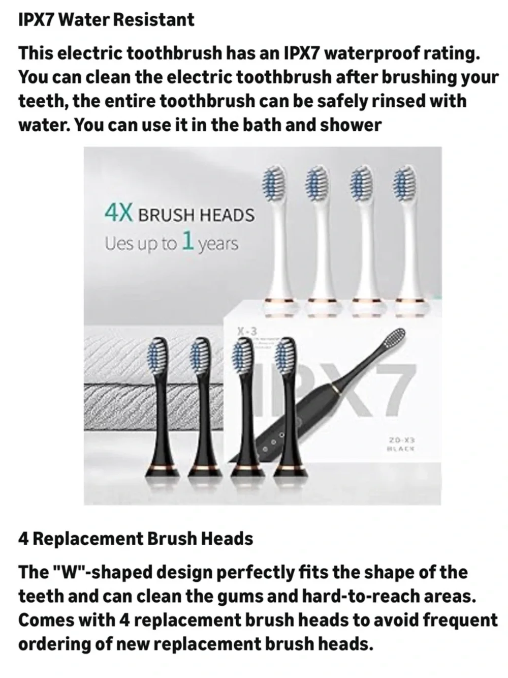 X-3 Sonic Electric Toothbrush